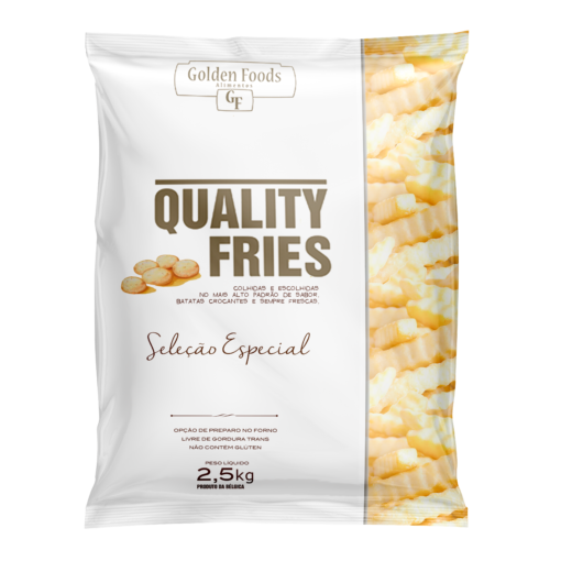 Batata Crinkle Congelada Quality Fries Pacote 2Kg – Golden Foods 1