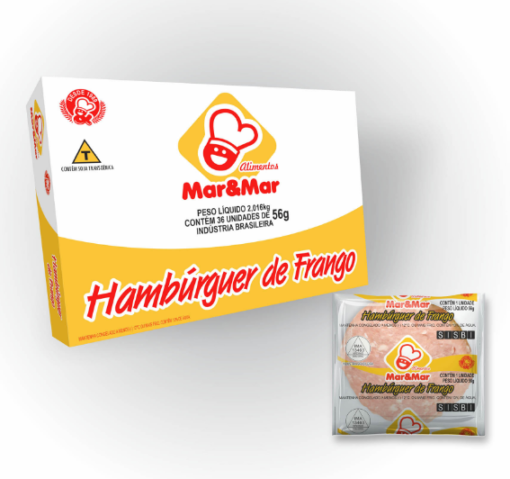Hambúrguer de Frango 56g - Mar&Mar - Caixa com 36unid 1