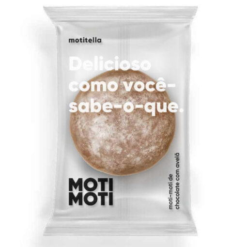 Moti de Chocolate Com Avelã Embalagem